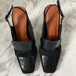 ASOS square toe sling backs